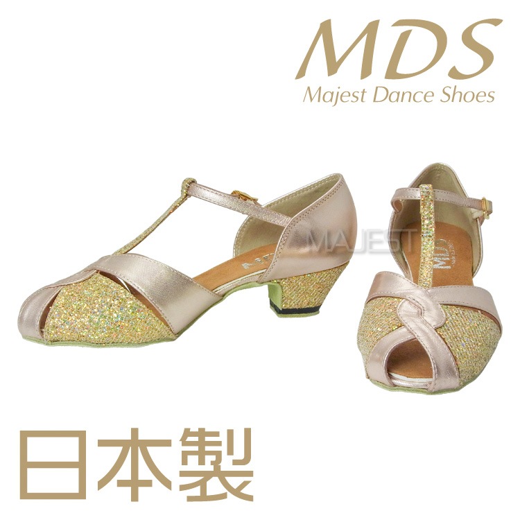 【受注生産】【新商品】社交ダンス シューズ 外反母趾 日本製 女性 兼用シューズ MDS ダンスシューズ レディース バニオンワイド 対応 ソフトクッション 交換可 【送料無料】(YJ-K4-63-101-G) 革 本革 幅広 ワイド 外反母趾用 MAJEST マジェスト Ads 合同会社
