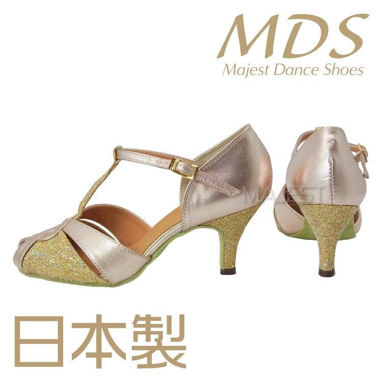 【受注生産】【新商品】社交ダンス シューズ 外反母趾 日本製 女性 兼用シューズ MDS ダンスシューズ レディース バニオンワイド 対応 ソフトクッション 交換可 【送料無料】(YJ-K4-63-101-G) 革 本革 幅広 ワイド 外反母趾用 MAJEST マジェスト Ads 合同会社