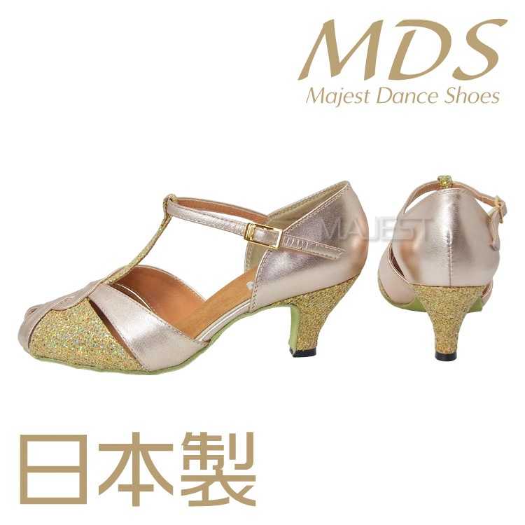【受注生産】【新商品】社交ダンス シューズ 外反母趾 日本製 女性 兼用シューズ MDS ダンスシューズ レディース バニオンワイド 対応 ソフトクッション 交換可 【送料無料】(YJ-K4-63-101-G) 革 本革 幅広 ワイド 外反母趾用 MAJEST マジェスト Ads 合同会社