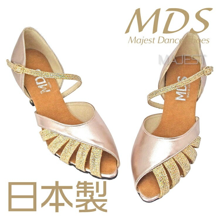 【受注生産】【予約注文】社交ダンス シューズ ダンスシューズ レディース MDS 日本製 ソフトクッション 女性 兼用 シューズ【送料無料】(YJ-K2-63-101) 革 皮 made in japan 社交ダンス 靴 レディース MAJEST マジェスト エーディーエス 合同会社