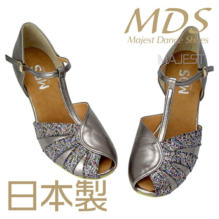 【受注生産】【予約注文】ダンスシューズ 社交ダンス ダンスシューズ レディース MDS 日本製 ソフトクッション 女性兼用シューズ【送料無料】(YJ-K3-55-107)革 皮 made in japan 社交ダンス 靴 MAJEST マジェスト エーディーエス合同会社