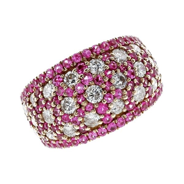 ピンクサファイア＆ダイヤモンド リング 1.55ct(Total) / 1.30ct(Total) K18pg エメットジュエリー 保証書付【R】