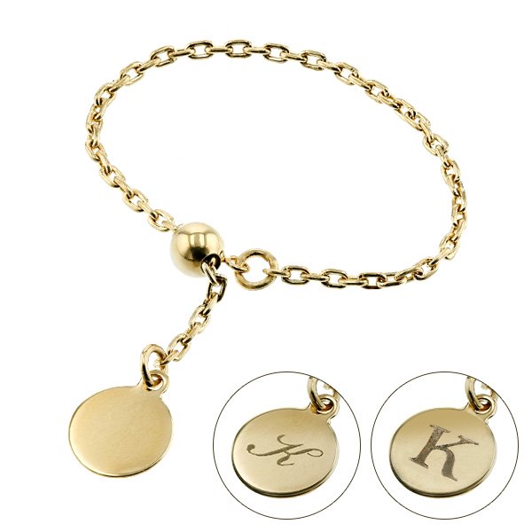 チェーンリング (イニシャル刻印対応) 18金 エメットジュエリー 保証書付 【R】