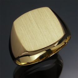 メンズリング 三味印台(小) シグネットリング  18金 エメットジュエリー 保証書付 【R】