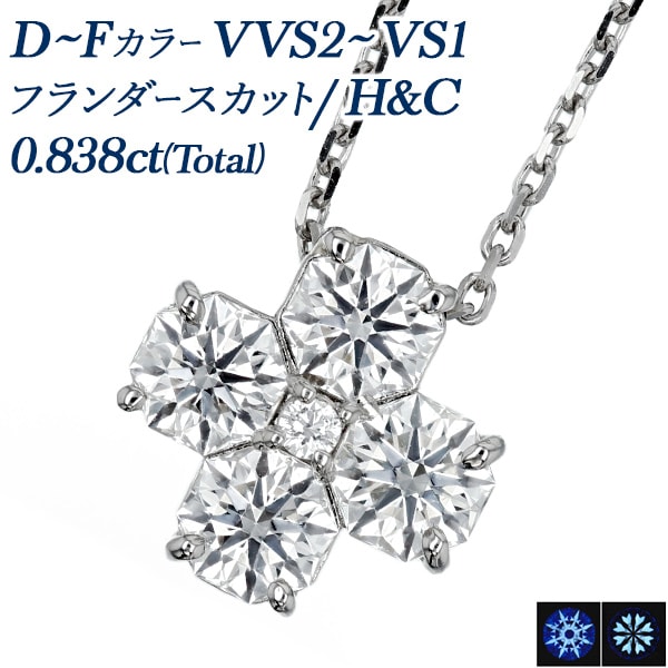 最高品質 ブラジル産本水晶 宝石カット オクタゴナルモディファイドブリリアント ダイヤモンド ネックレス 0.8ct(Total) D～F VVS2～VS1 オクタゴナル