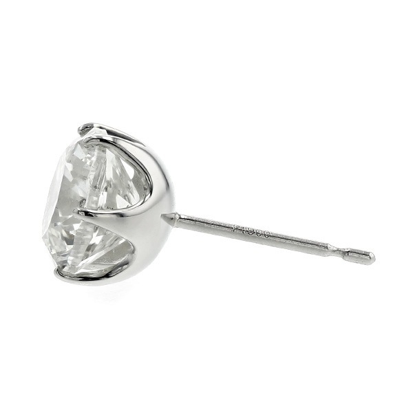 ダイヤモンド ピアス 片耳用 2ct H I2 FAIR プラチナ 中央宝石