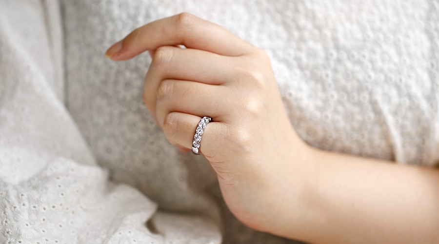 ダイヤモンド　ハーフ　エタニティ ダイヤモンド ハーフエタニティ リング 2ct(Total)/7石 SI1 D