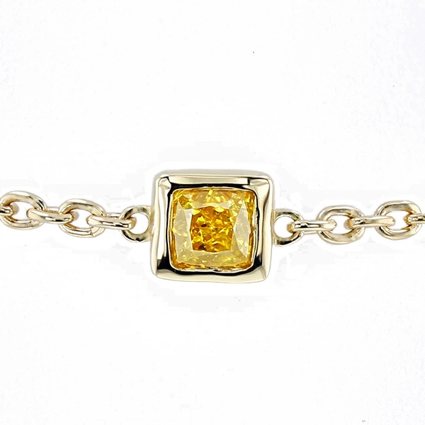 イエローダイヤモンド ブレスレット 0.852ct(Total) 5石 VS1～SI2