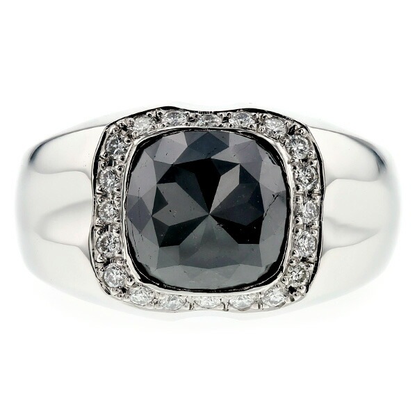 ブラックダイヤモンド メンズリング 4.997ct ファンシーカット