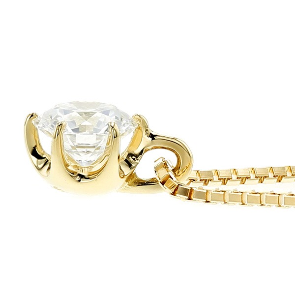 ダイヤモンド ネックレス 一粒 0.5ct H VS1 EX H&C 18金 中央