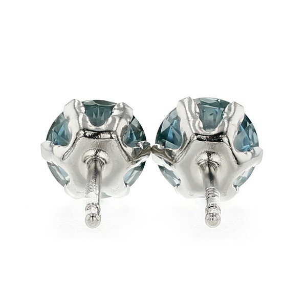 ブルーダイヤモンド ピアス 0.7ct(Total) FANCY DEEP GREEN BLUE
