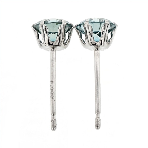 柔らかい ブルーダイヤモンド BLUE GREEN DEEP FANCY 0.7ct(Total) ピアス アクセサリー