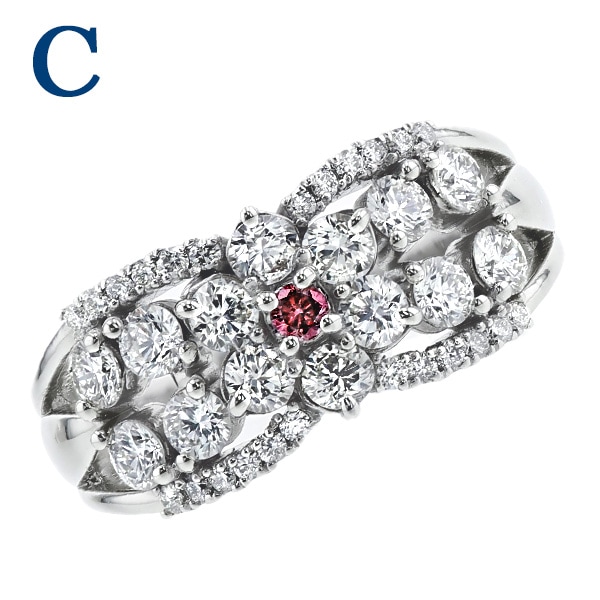 ピンクダイヤモンド リング 0.03～0.05ct FANCY VIVID PINK