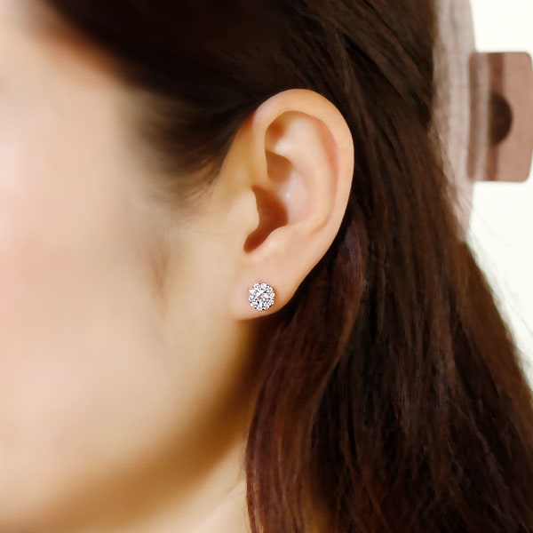 ダイヤモンド ピアス 0.5ct(Total) D IF 3EX H&C プラチナ 中央宝石