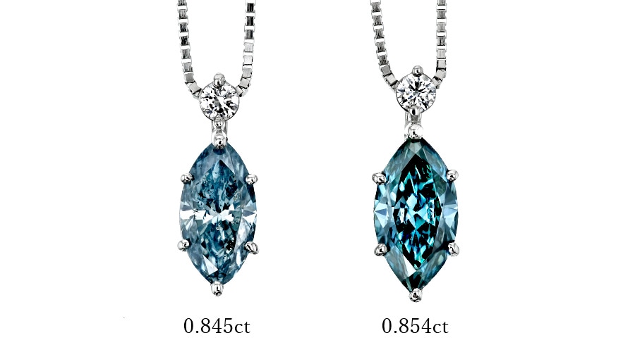 ブルーダイヤモンド ネックレス 0.8ct FANCY DEEP GREEN BLUE