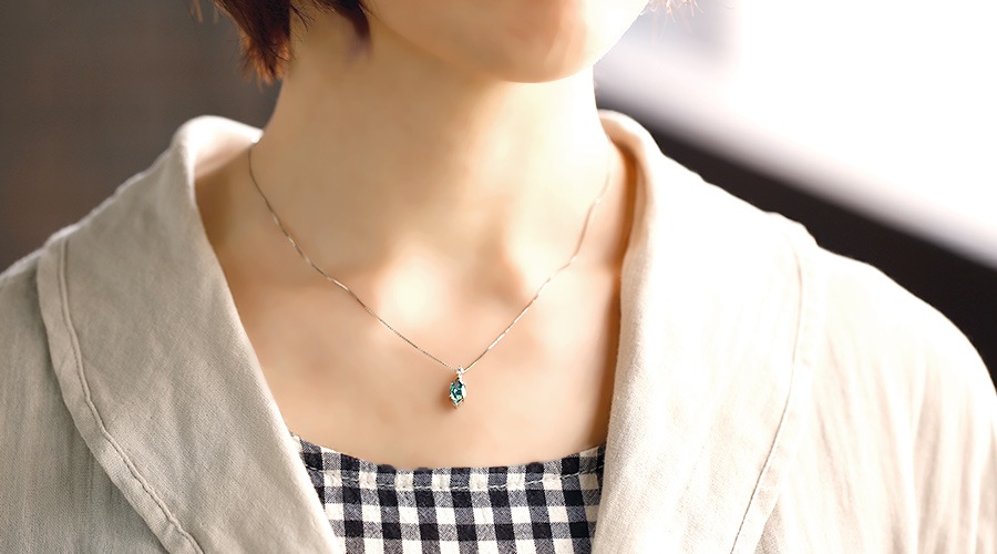 ブルーダイヤモンド☆ネックレス ブルー ダイヤモンド ネックレス ブルーダイヤ 50cm ブルー
