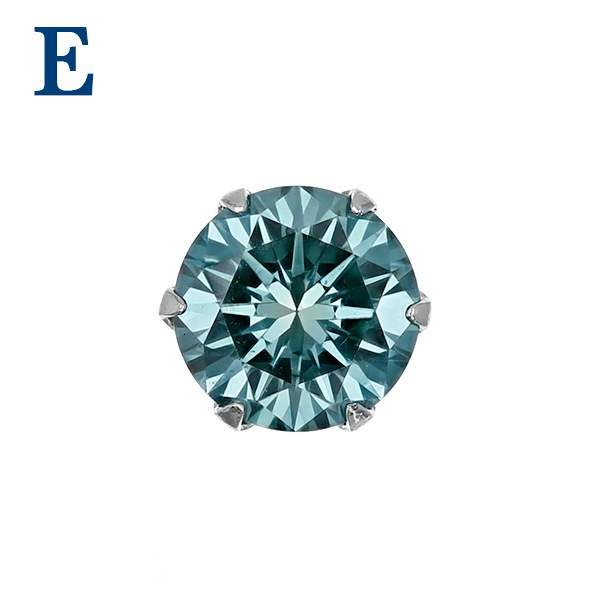 JE254★高級 ブルーダイヤモンド0.3ct K18PG ピアス 鑑別付 ブルーダイヤモンド ピアス 片耳用 0.3ct FANCY DEEP GREEN BLUE