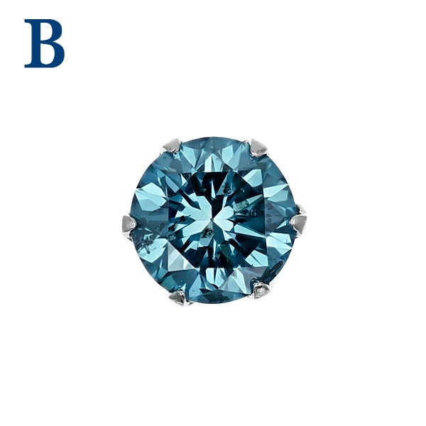 ブルーダイヤモンド ピアス 0.7ct(Total) FANCY DEEP GREEN BLUE