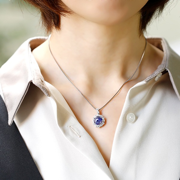 タンザナイト ネックレス 4.3ct プラチナ 第三者機関 鑑別書付 【R