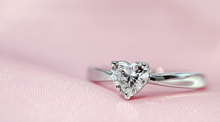 ダイヤモンド リング 0.745ct D SI2 ハート ブリリアント カット 