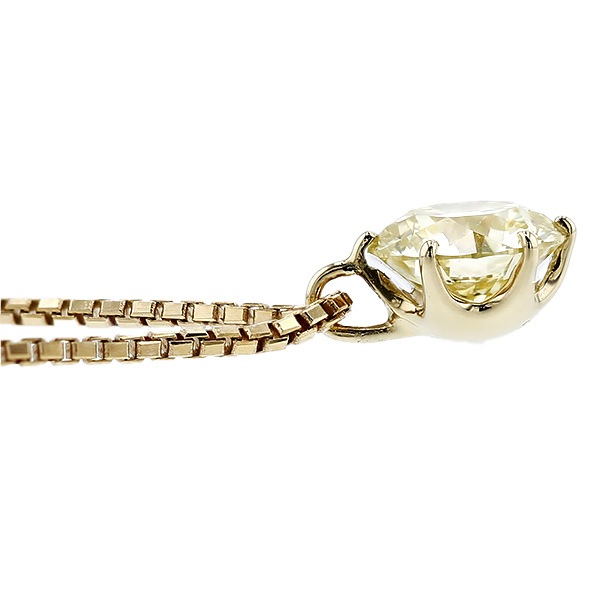 ☆アン☆　確認用 ダイヤモンド ネックレス 一粒 1ct SI1 LIGHT YELLOW EX H&C 18