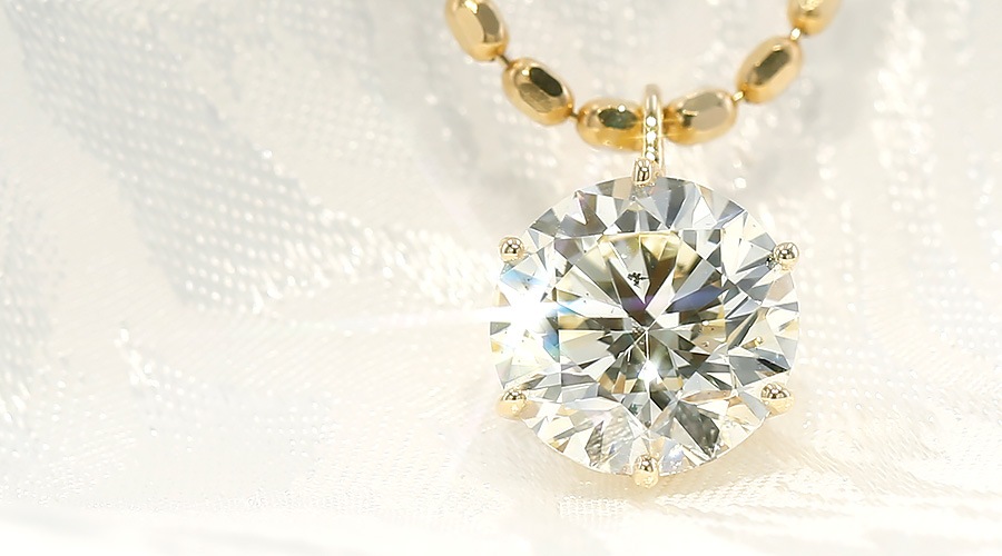 ダイヤモンド ネックレス 一粒 2.3ct VERY LIGHT YELLOW SI1 3EX H&C