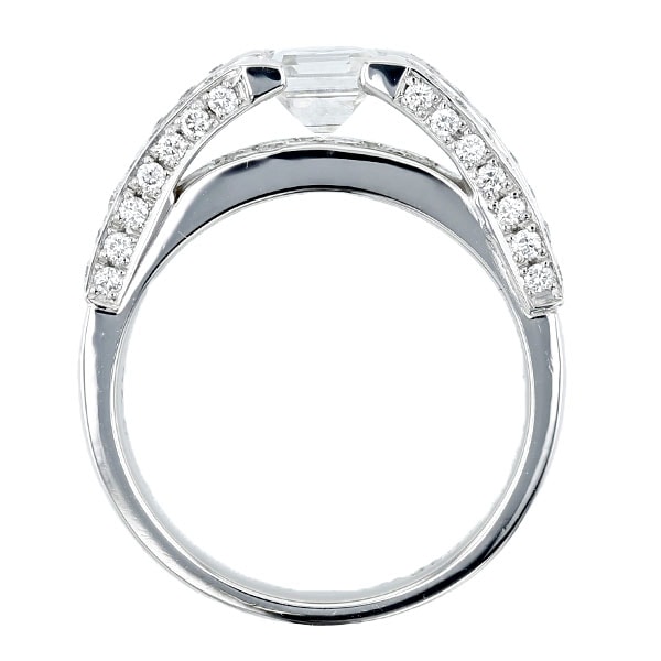 ダイヤモンド リング 0.9ct E VS1 エメラルドカット プラチナ 中央宝石研究所 鑑定書付 【R】