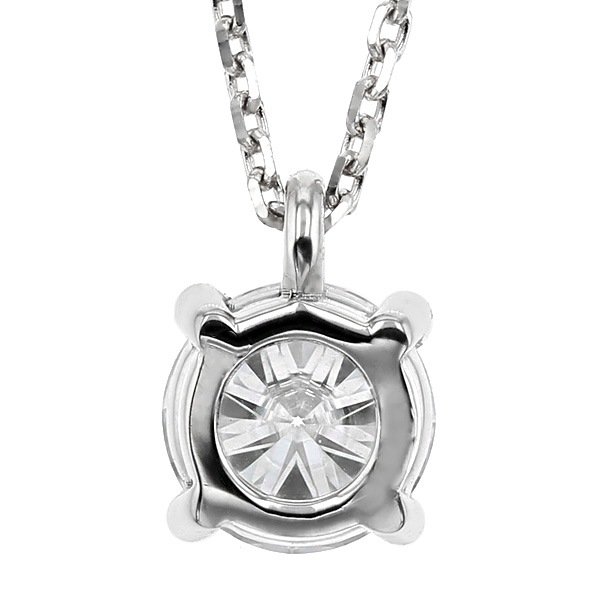 ダイヤモンド ネックレス 一粒 0.5ct F VS1 EX H&C プラチナ 中央宝石研究所 鑑定書付 【R】