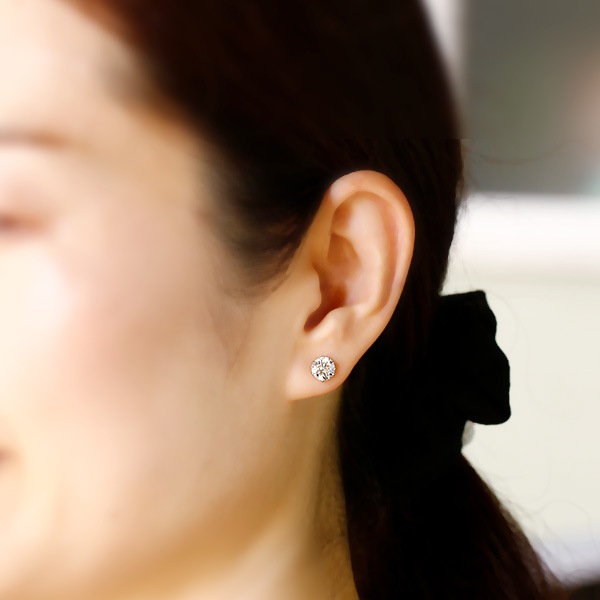 ダイヤモンド ピアス 一粒 2.4ct(Total) H I1 GOOD プラチナ GIA 鑑定