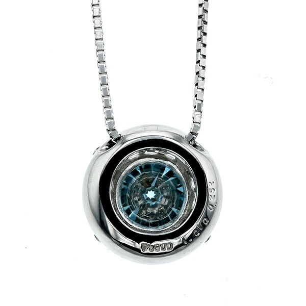 ブルーダイヤモンド ネックレス 一粒 0.5ct FANCY DEEP GREEN BLUE VS1