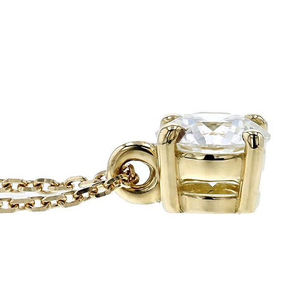 ダイヤモンド ネックレス 一粒 0.5ct K SI2 3EX H&C 18金 中央