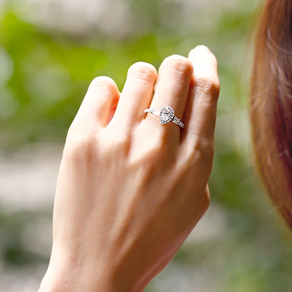 ダイヤモンド リング 0.7ct D IF ペアシェイプ ブリリアント カット