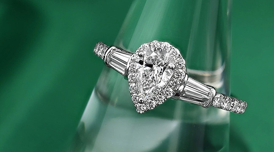 ダイヤモンド リング 0.7ct D IF ペアシェイプ ブリリアント カット