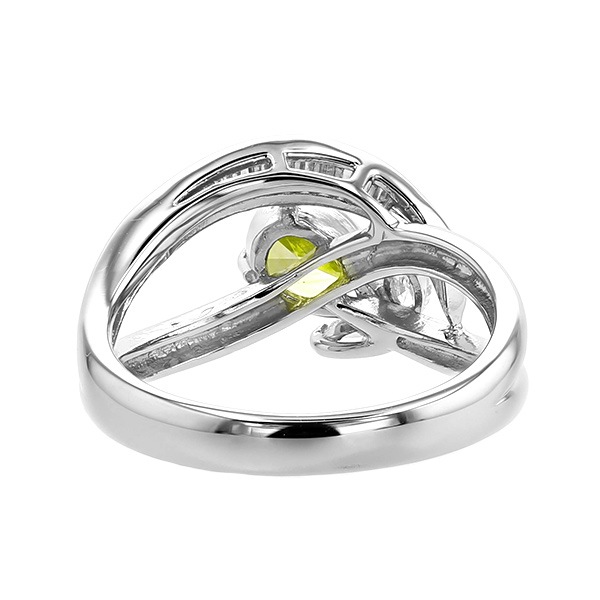 ダイヤモンド リング 0.880ct VS2-FANCY VIVID YELLOW GREEN 脇石0.3ct