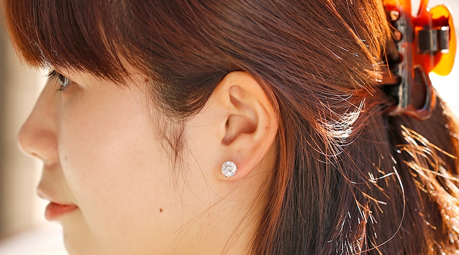 ダイヤモンド ピアス 片耳用 2.014ct J I1 FAIR プラチナ 中央