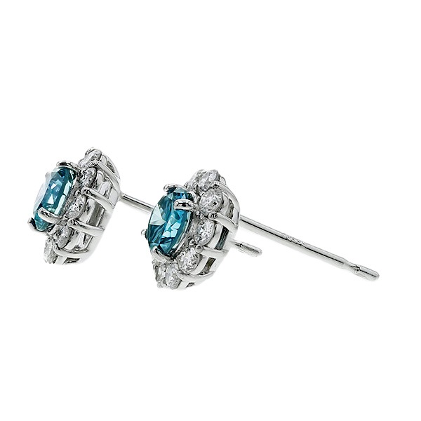 ブルーダイヤモンド ピアス 0.6ct(Total) VS1～2 FANCY DEEP