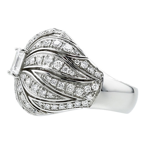 masa_ruth1012◆ダイヤリング pt900 D157 鑑定書付◆ プリンセスカットダイヤモンドリング D 1.013ct M-SI2 D 0.19ct