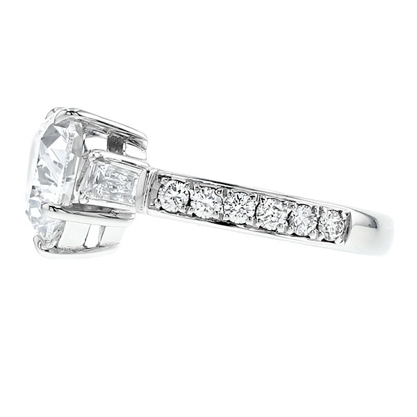 ダイヤモンド リング 3ct F SI2 ハート ブリリアント カット プラチナ
