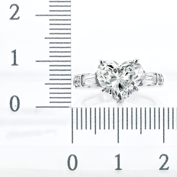 ダイヤモンド リング 3ct F SI2 ハート ブリリアント カット プラチナ