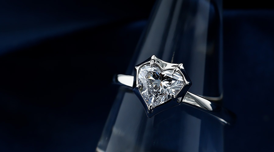 ダイヤモンド リング 1ct D FL ハート ブリリアント カット プラチナ