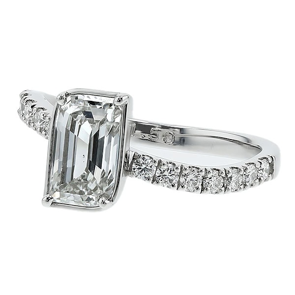 ダイヤモンド リング 1.5ct H VS2 フレームカット プラチナ GIA 鑑定