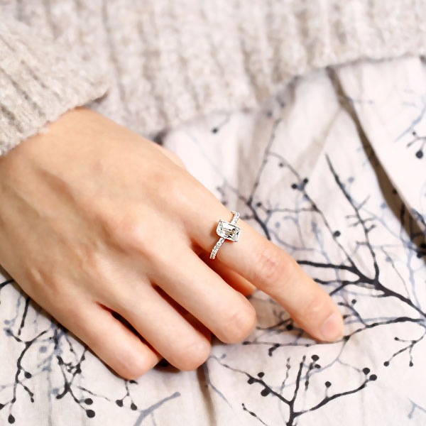 ダイヤモンド リング 1.5ct H VS2 フレームカット プラチナ GIA 鑑定