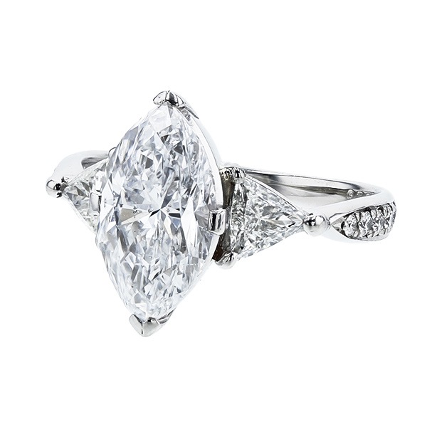ダイヤモンド リング 2.8ct D SI2 マーキス ブリリアント カット