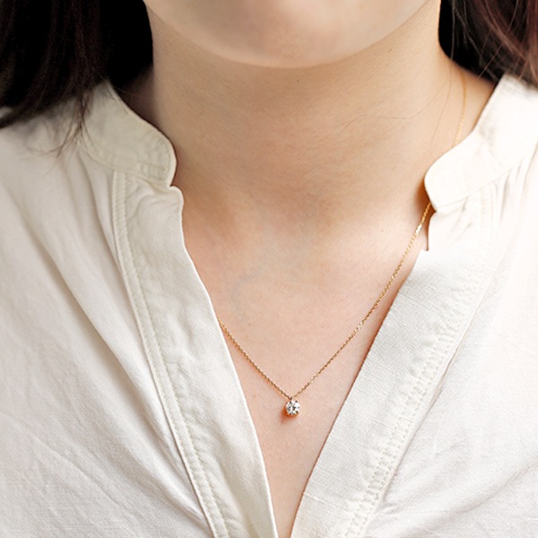 ダイヤモンド ネックレス 一粒 0.3ct G VVS1~VVS2 3EX H&C 18金 中央宝石研究所 鑑定書付 【R】