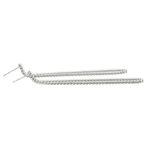 ダイヤモンド ロングピアス 2.00ct(Total) SI~Iクラス-D~Hクラス プラチナ エメットジュエリー 保証書付 【R】