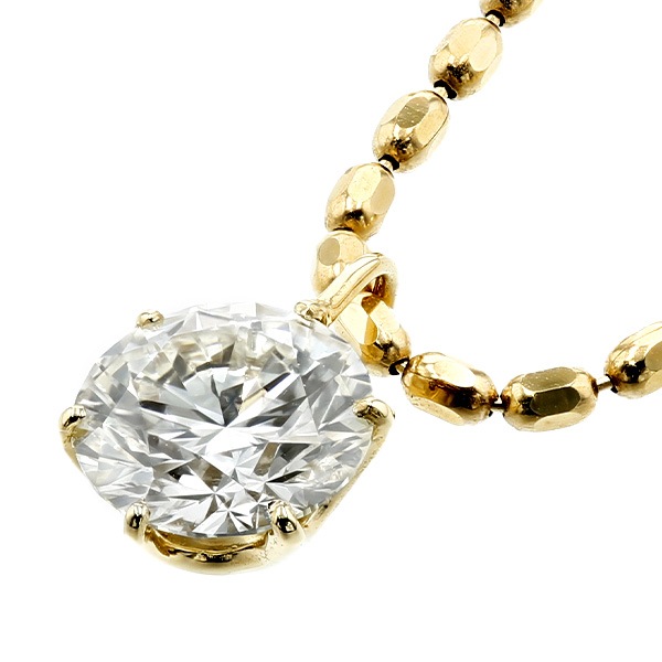 ダイヤモンド ネックレス 一粒 1.1ct L VVS1 3EX H&C 18金 中央宝石