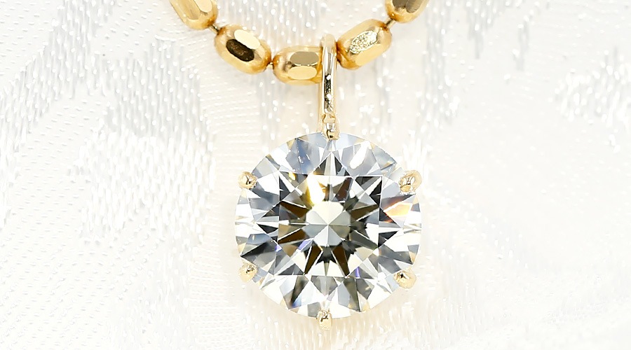 ダイヤモンド ネックレス 一粒 1.1ct L VVS1 3EX H&C 18金 中央宝石 