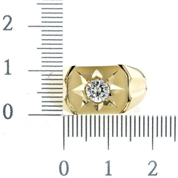 ダイヤモンド メンズリング 0.5ct VS2 F GOOD 18金 中央宝石研究所 鑑定書付 【R】