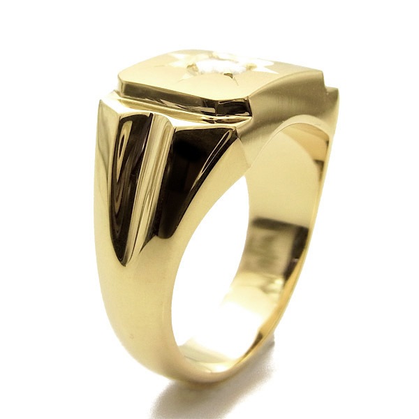 ダイヤモンド メンズリング 0.5ct VS2 F GOOD 18金 中央宝石研究所 鑑定書付 【R】