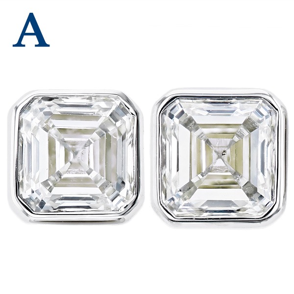 ダイヤモンド ピアス 一粒 2ct(Total) K～L VS2～SI2 エメラルドカット
